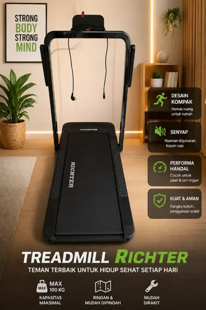 Treadmill Elektrik led Bekas seperti Baru,