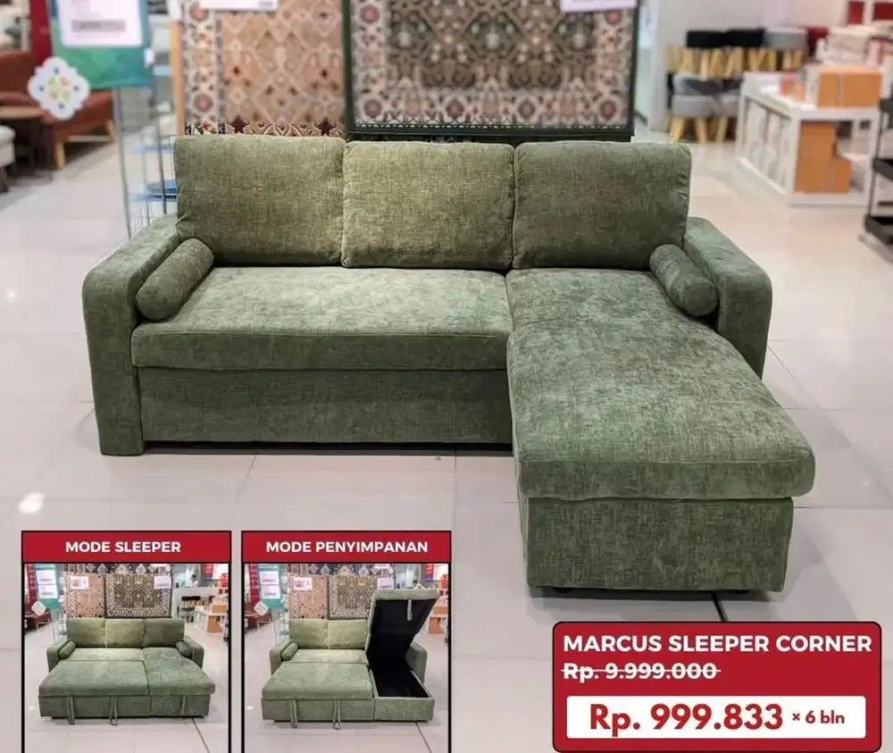 Sofa L markus hijau