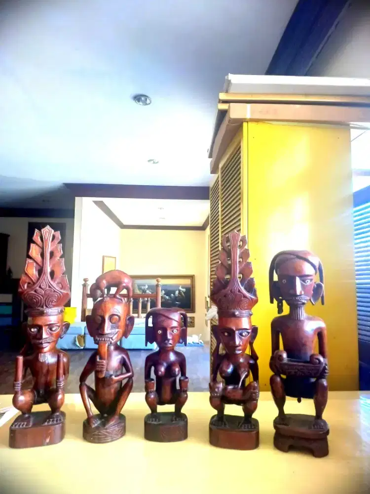 [TAKE ALL] 5 Patung Kayu Primitif Tradisional