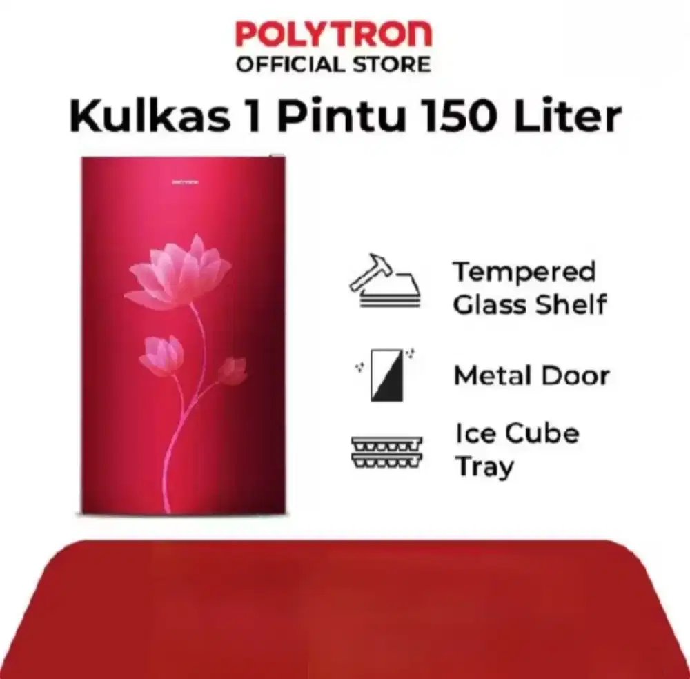 KULKAS 1 PINTU POLYTRON METALLIC SERIES PRB 159R
