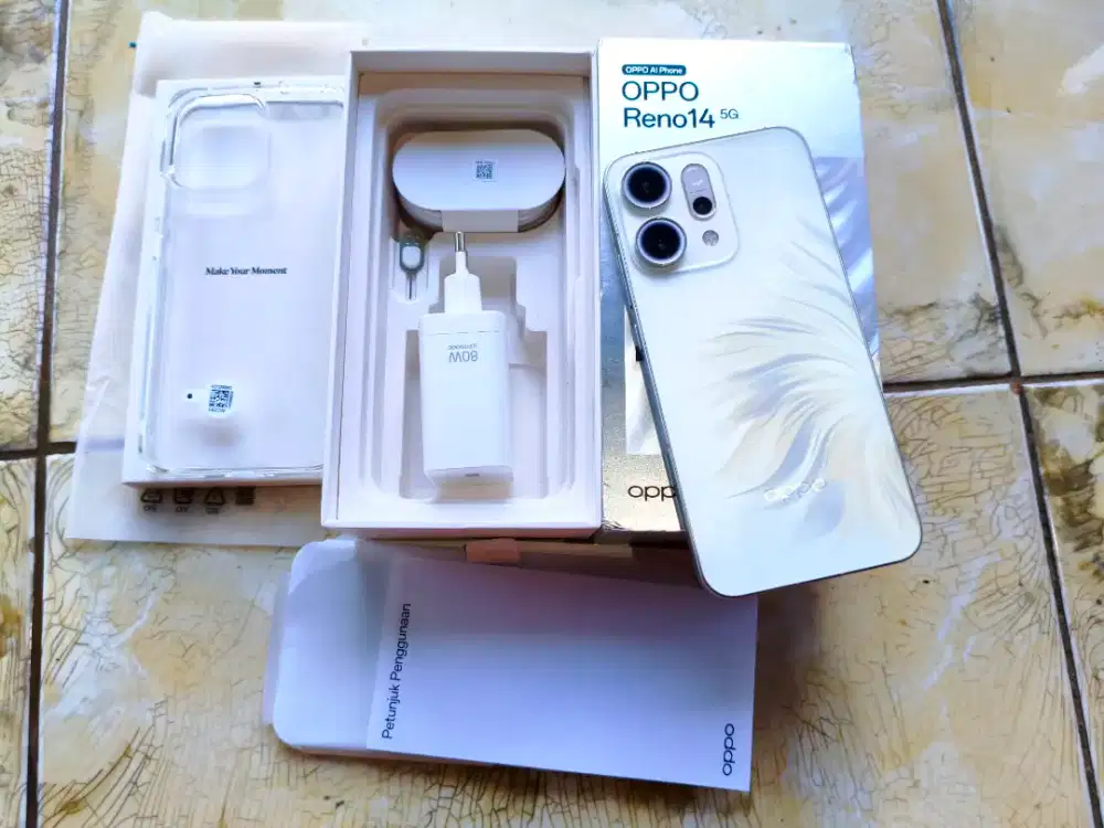 Oppo Reno 14 5G 12+12/256gb fullset bukak dus saja belum aktifitasi