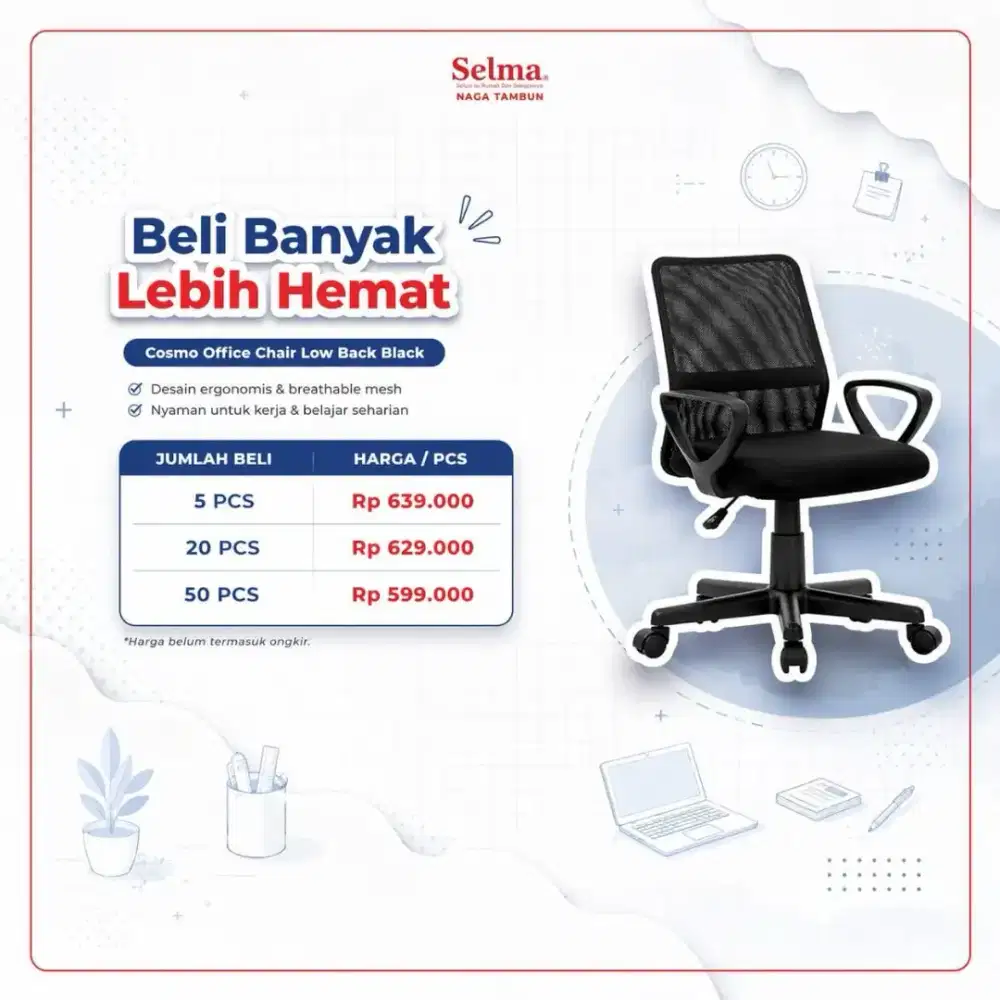 PROMO BELI BANYAK LEBIH HEMAT – KURSI KANTOR HARGA MAKIN TURUN