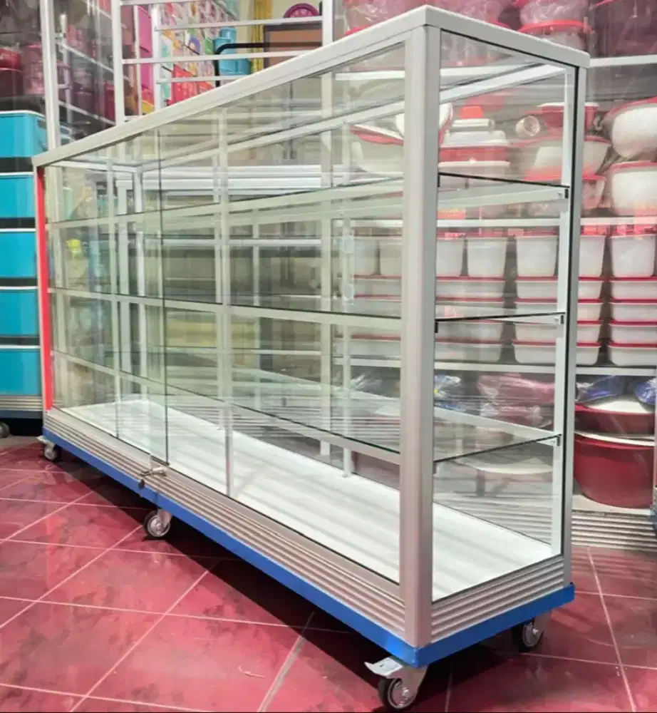 Etalase Perlengkapan Toko/Warung || Pakai Roda Besar & Siku Besi