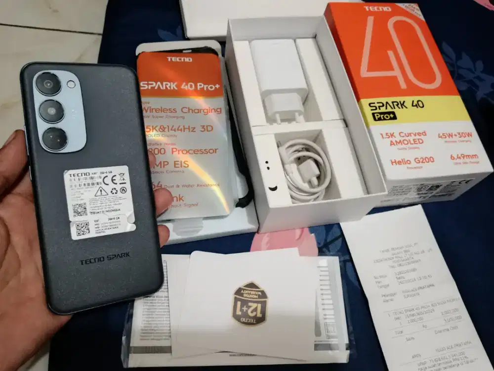 Techno spark 40 pro plus ram 8/256 lengkap