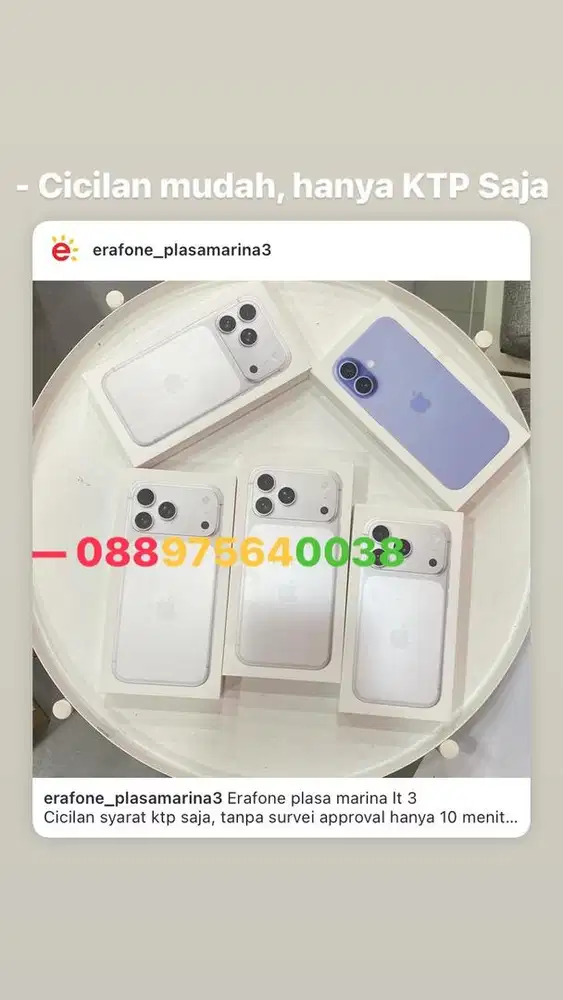 Cicilan iphone hanya modal ktp saja pulang bawa iphone 17 promax 256 s