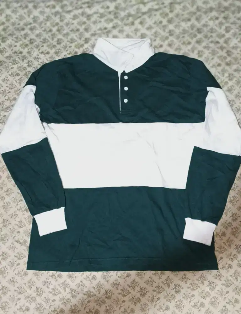 Brand SMOOTH BASIC Vintage Rugby Polo Shirt green