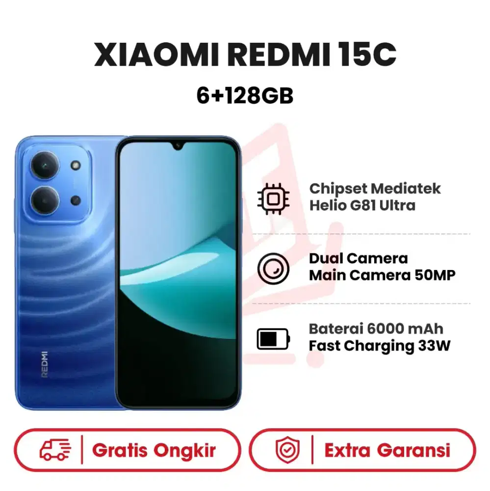 Harga Redmi 15C varian RAM 6GB / 128GB ( masih segel blm buka dos )