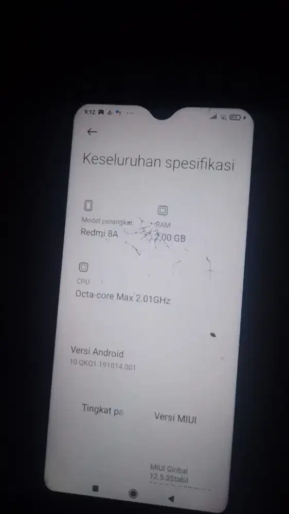 Redmi 8a ram 2 minus lcd