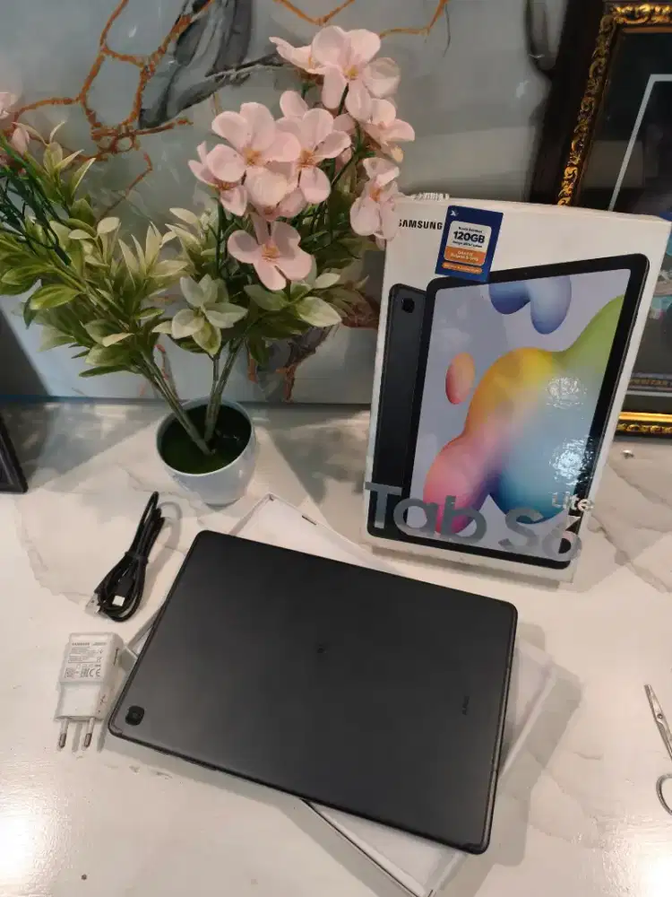 Samsung Galaxy TAB S6 lite LTE  ram 4 internal 128 fulset ex resmi