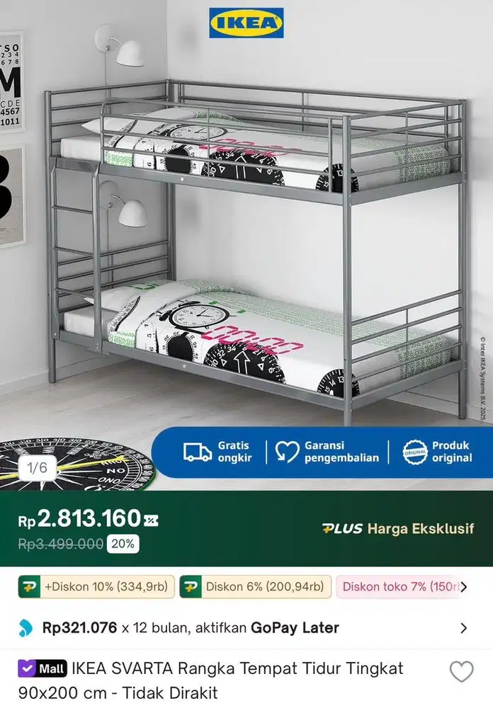 Ranjang tingkat ikea anak