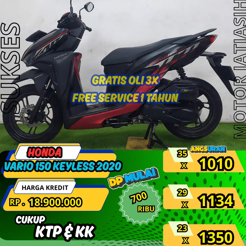 HONDA VARIO 150 KEYLESS2020 ANGSURAN TERMURAH SYRT KTP&KK(SUKSESMOTOR)