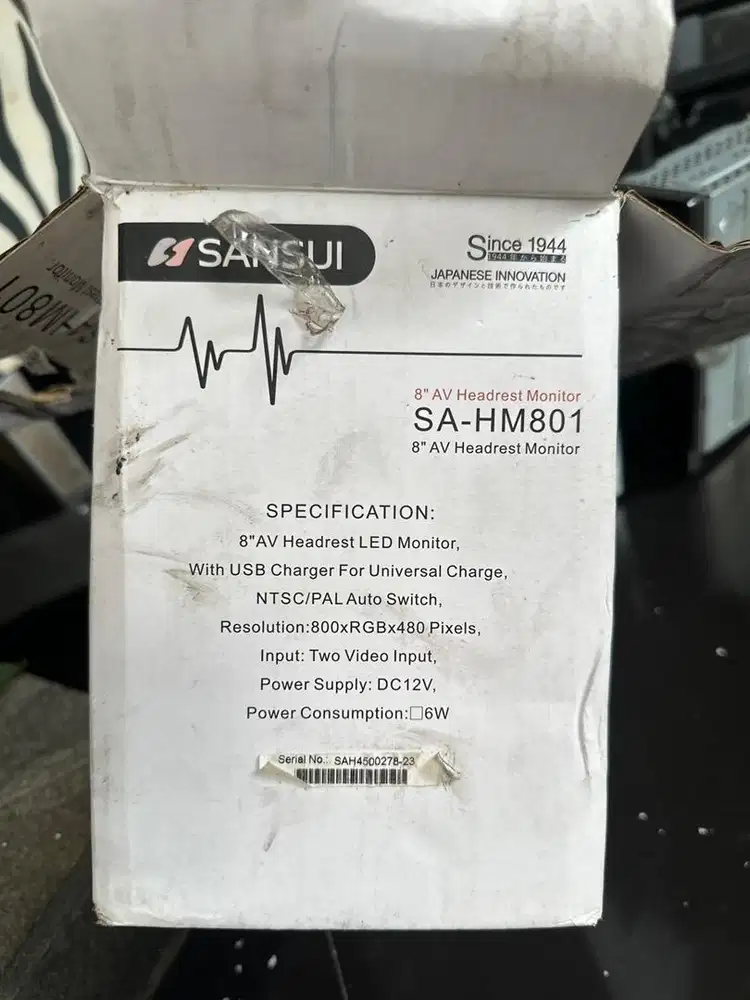 HEAD DREST MONITOR CLIP ON 8 SANSUI SA-HM801