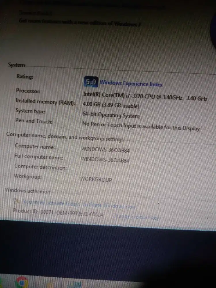 Pc jual kondisi normal siap pakai