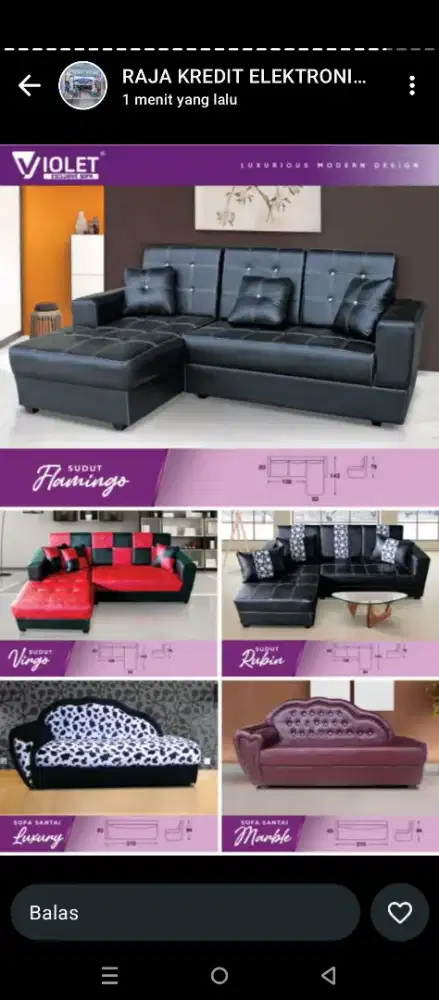 Sofa violet soft
