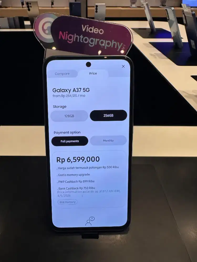 Samsung galaxy a37 ram 256 gb dengan cicilan 0% home credit