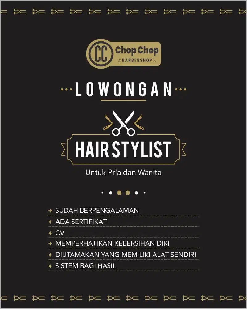 Lowongan Hair Stylist Pria dan Wanita