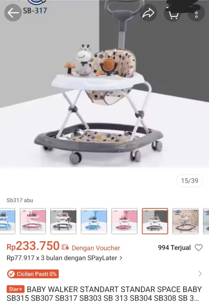 Baby Walker Spacebaby Sb317 Abu