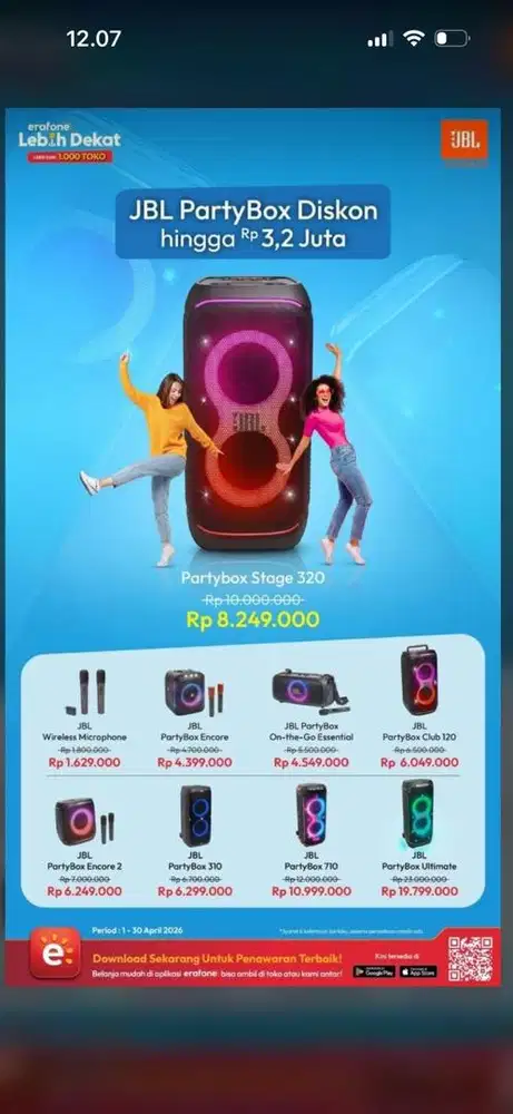 Promo JBL Encore&Partybox