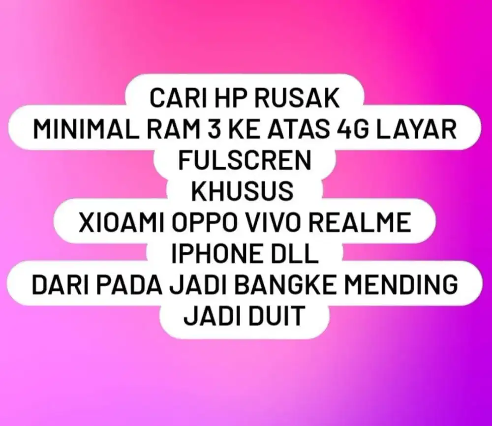 cari HP rusak layar fullscren 4G