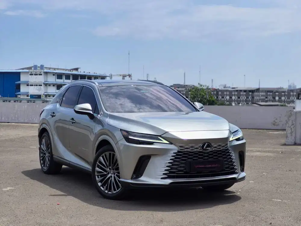 Lexus RX350 Hybrid 2023 Sonic titanium on Brown