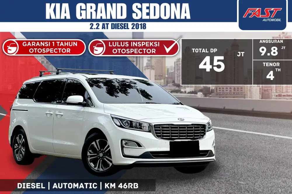 KIA GRAND SEDONA 2.2 DIESEL 2018 LOW KM.46RB & PAJAK PANJANG