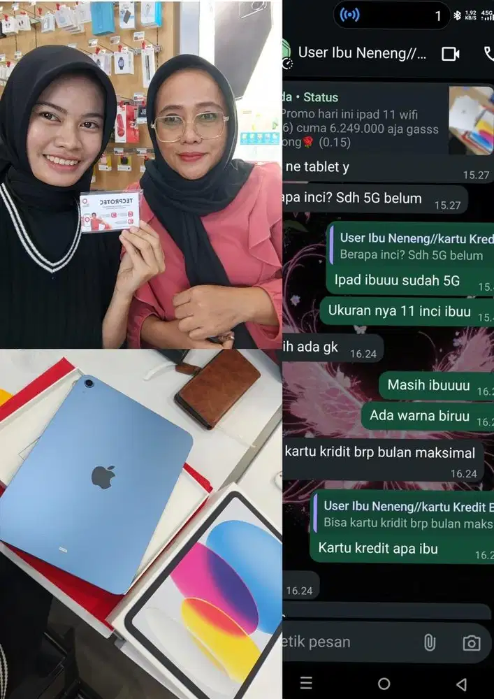 ipad apple 11 (A16)wifi 128gb garansi ibox bisa kredit 0% tanpa dp