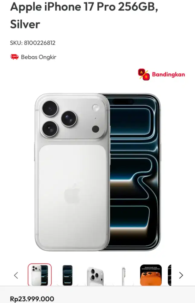 Iphone 17 Pro 256 silver ready bolo surabaya