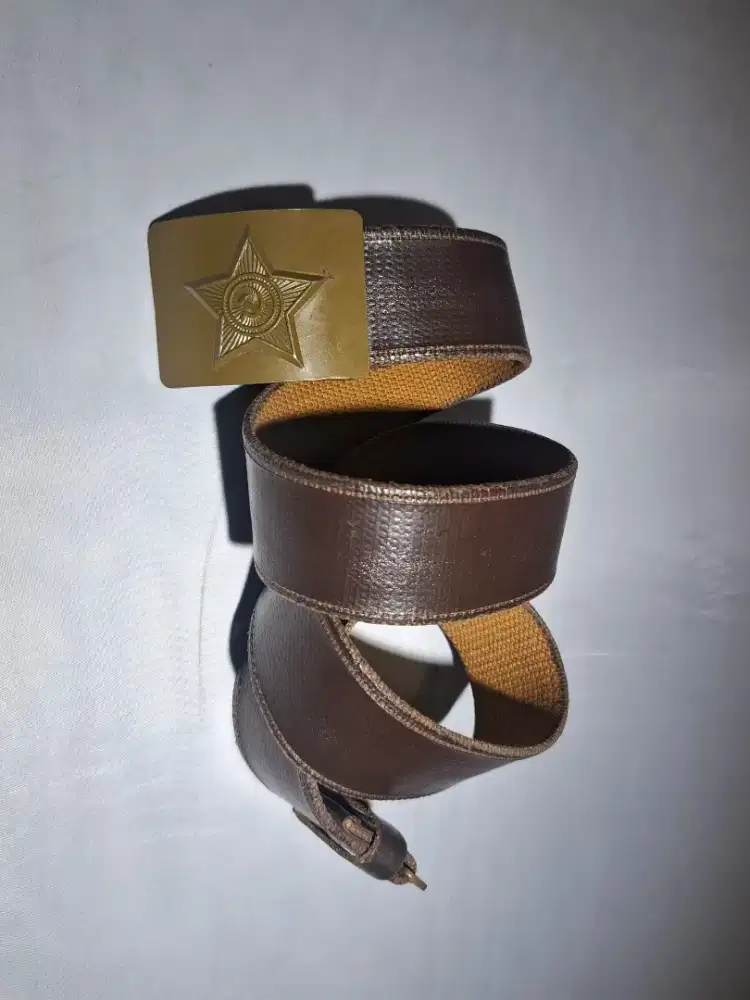 Vintage ikat pinggang leather military ukuran 110cm