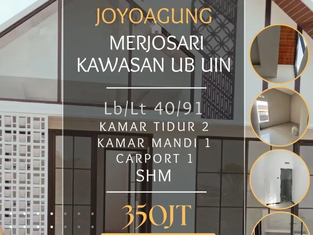 Rumah dijual murah Joyoagung Merjosari UB UIN IIBS PROMO 350jt