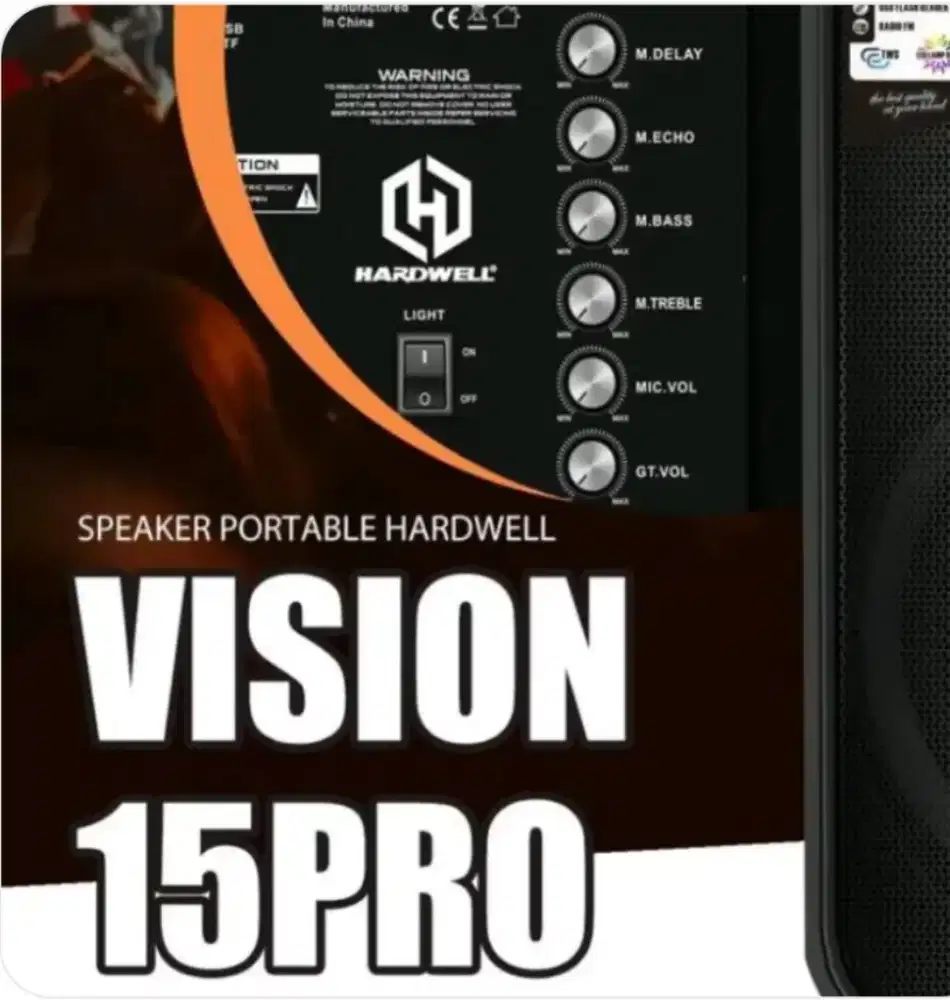 Speaker portable hardwell vision 15 pro 15 inch original garansi resmi