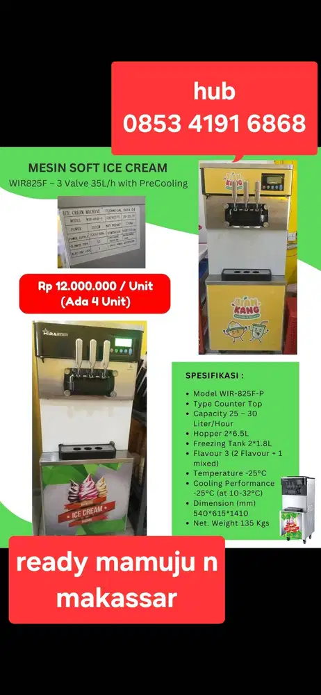 Dijual mesin es krim ex jia*kang