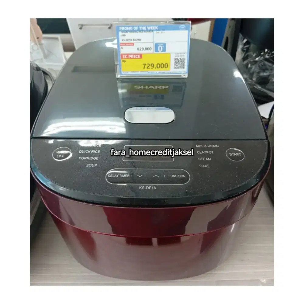 Sharp Digital Ricecooker Red