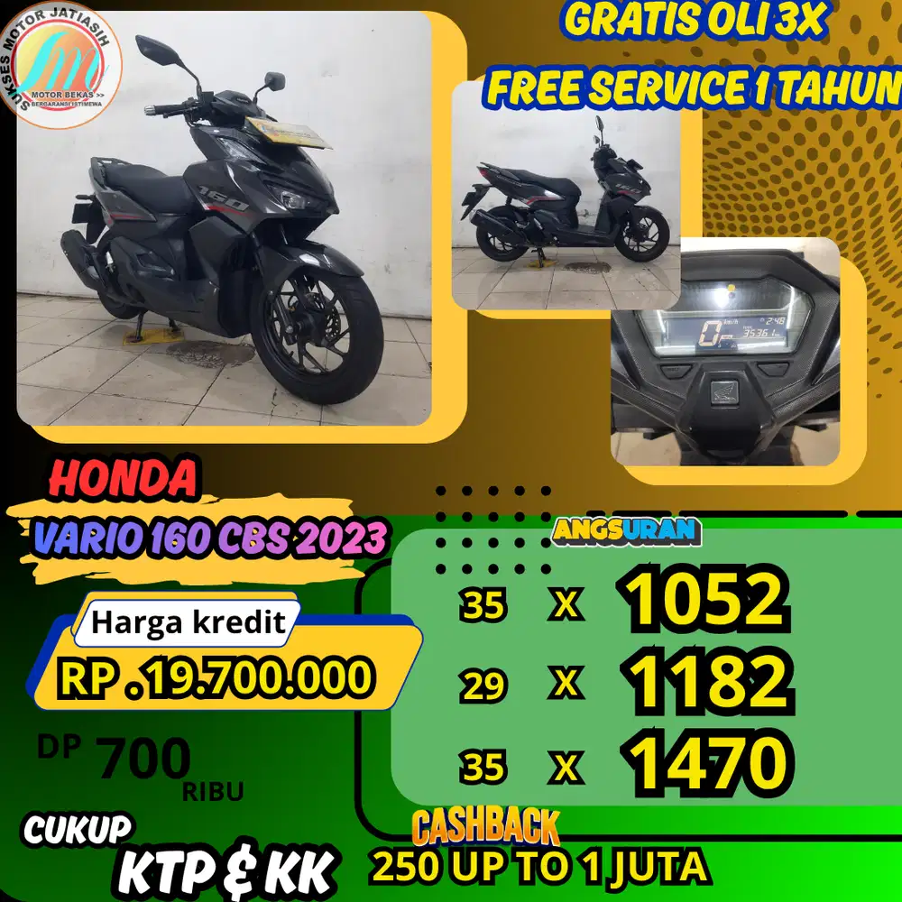 HONDA VARIO 160 CBS 2022 ANGSURAN TERMURAH SYRT KTP&KK(SUKSESMOTOR)