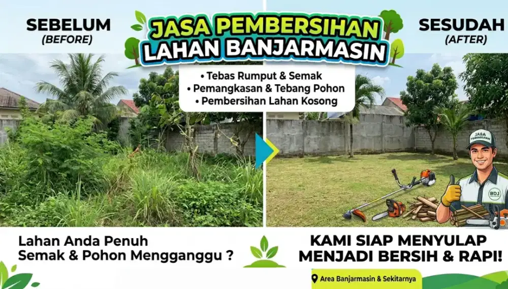 Pembersihan lahan san rumput halaman