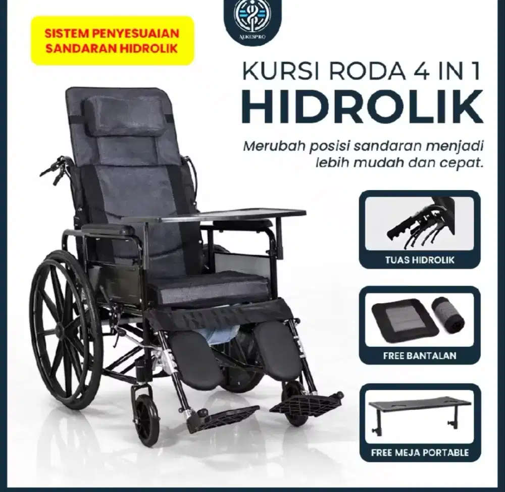 Kursi Roda Hidrolik 4in1 bisa utk penyakit Stroke