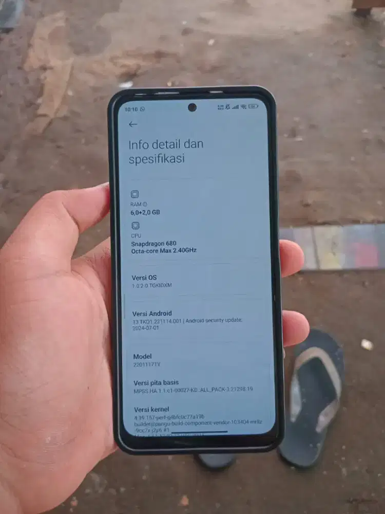 redmi note 11 4g ram 6+2/128 fulleet