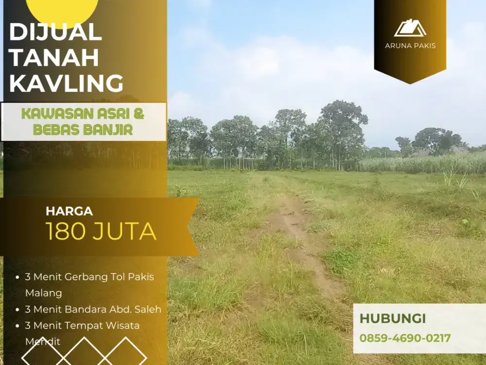 Cocok Dibangun Rumah 3 Menit Bandara Pakis Malang Jual Kavling Akses Mobil Simpangan