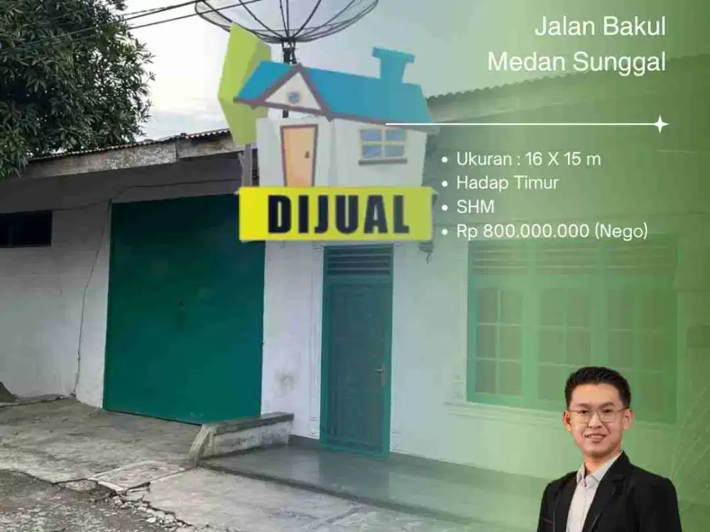 DI JUAL  CEPAT RUMAH DI JL BAKUL GG BAKUL MEDAN SUNGGAL