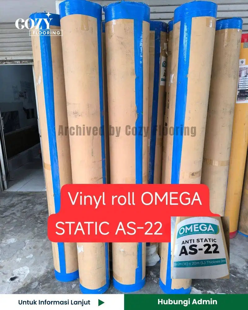 Vinyl Roll OMEGA Anti static tebal 2mm | Vinyl rumah sakit anti iodine