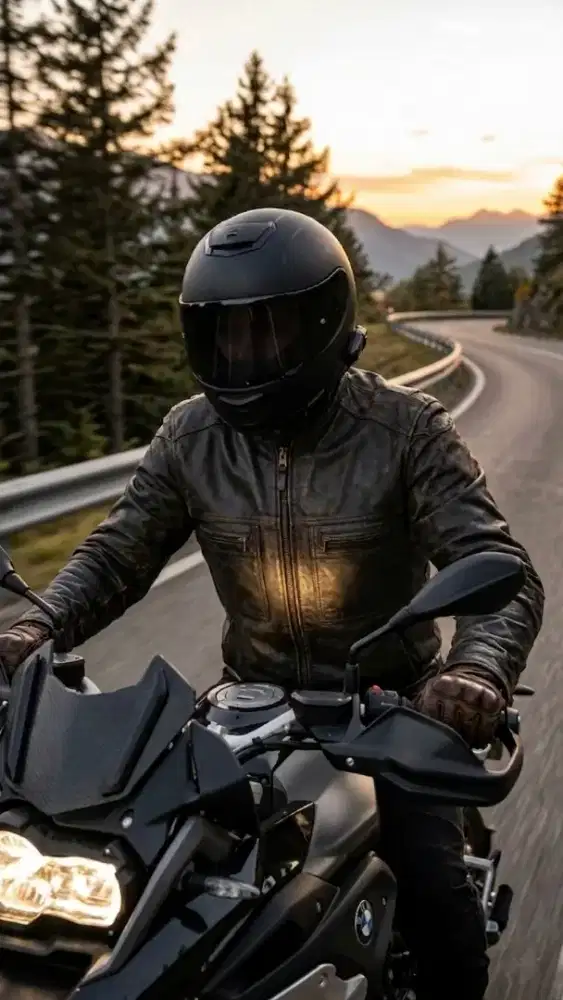 Jaket kulit sepeda motor cafe racer touring lawas vintage