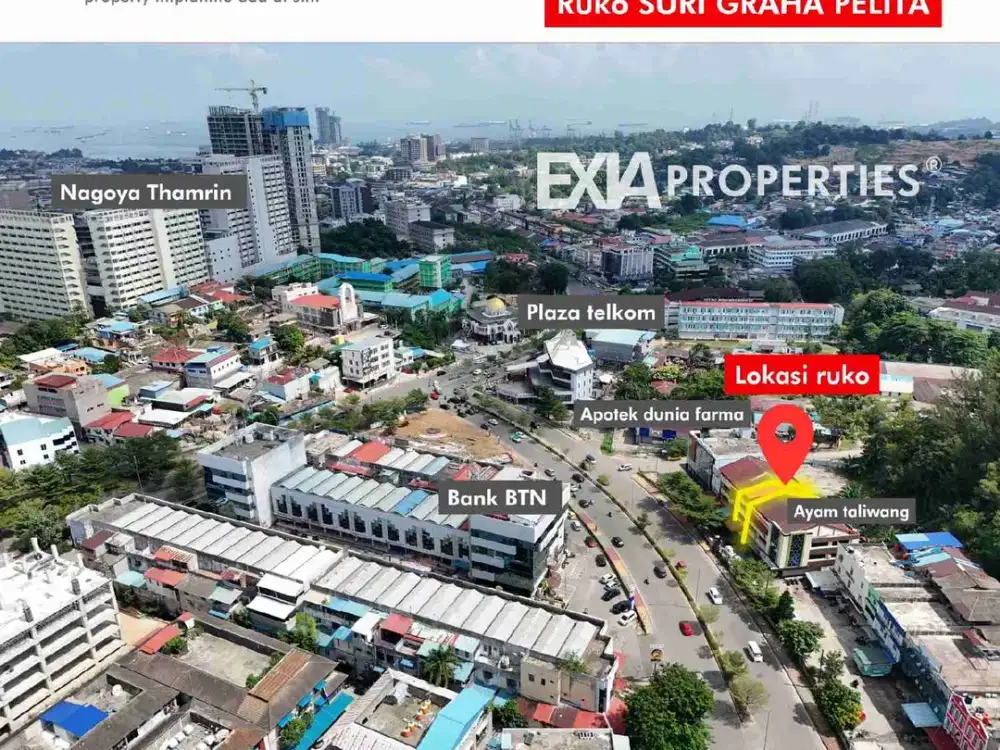 dijual ruko 3,5 lantai simpang 3 pelita Telkom harga super hemat