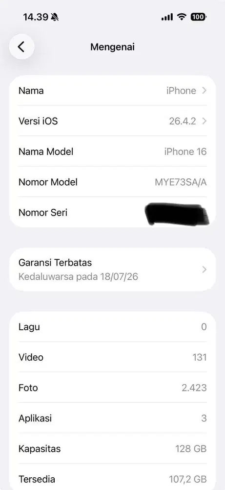 Iphone 16 128 bh98% ex resmi