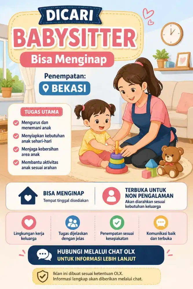 Dicari Babysitter Menginap