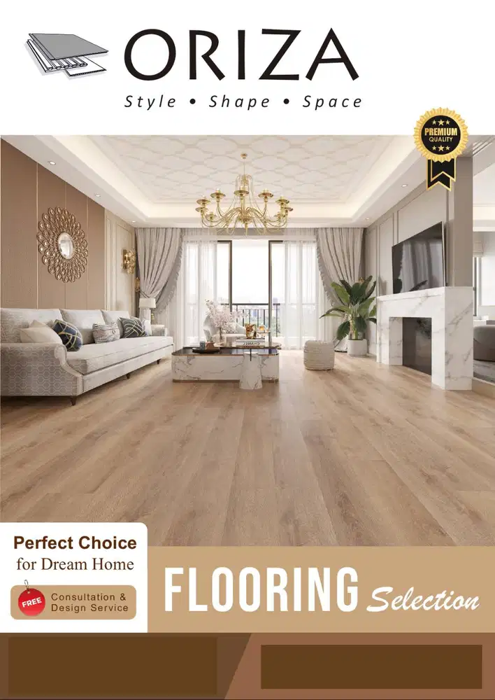 Lantai SPC Oriza + IXPE tebal 5,5mm motif wood | Lantai kayu klik