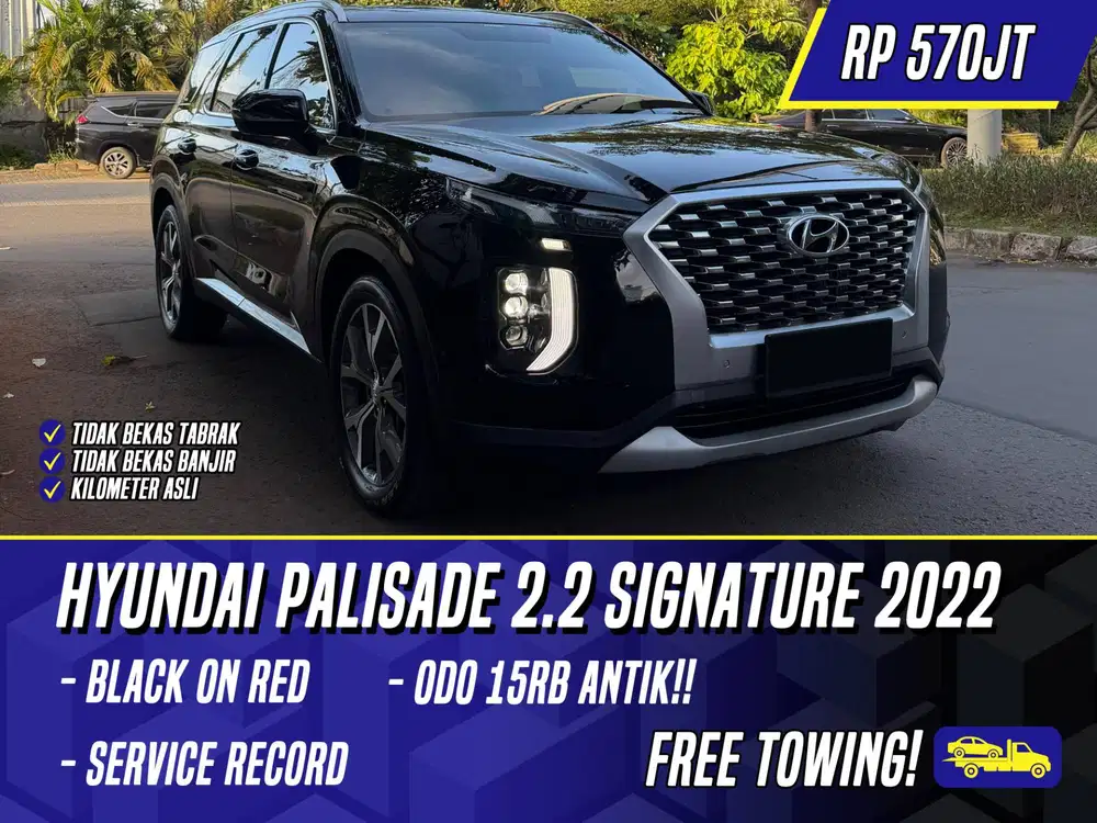 Hyundai Palisade 2.2 Signature 2022 Black on Red Hitam Diesel