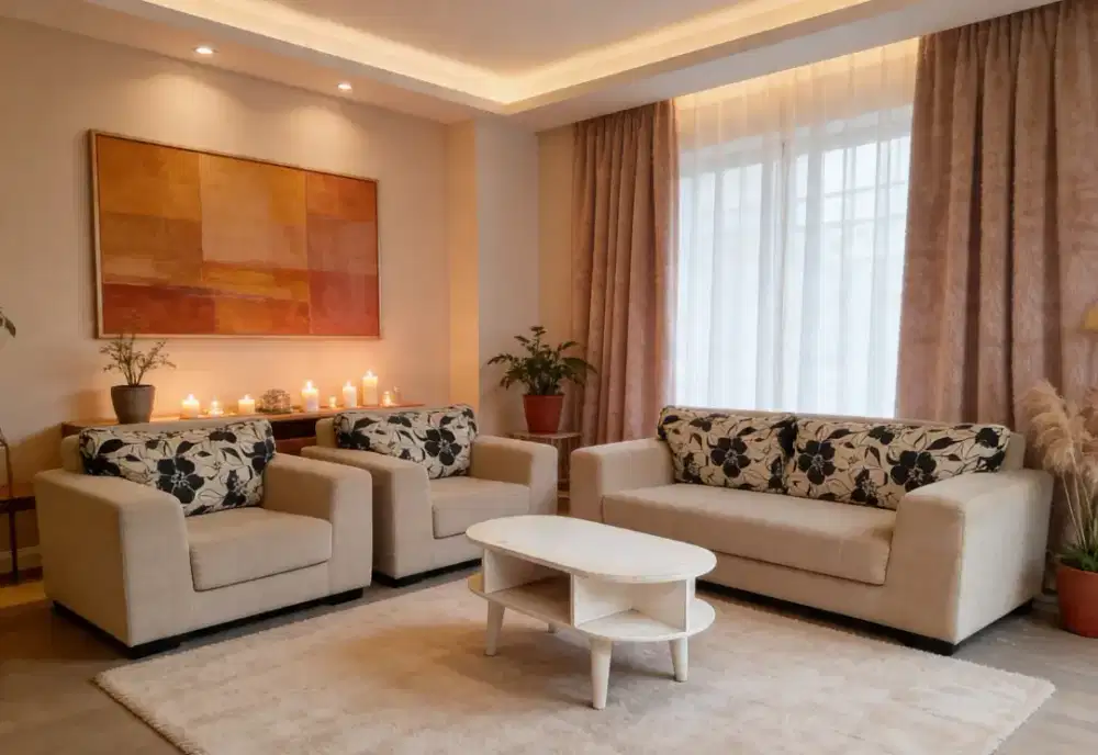 Sofa set jumbo +meja + bantal