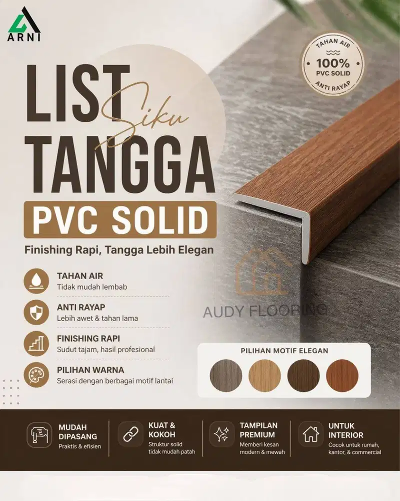 List Siku L PVC Solid Tangga panjang 2,4m | Pelindung Pinggir Tangga |