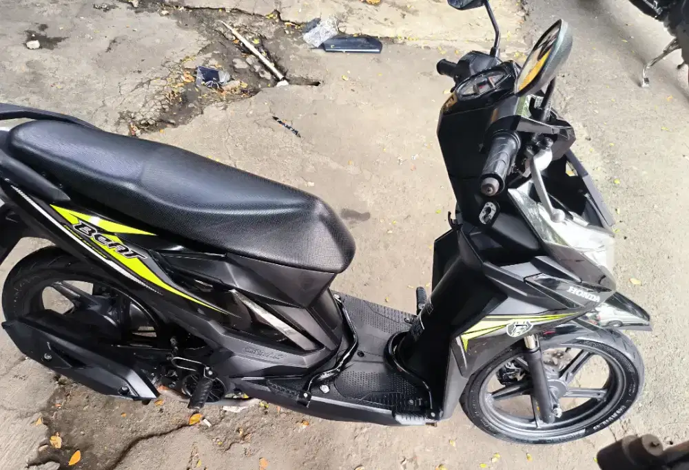 Honda Beat FI Sporty CBS 2019 hitam list hijau, kondisi istimewa