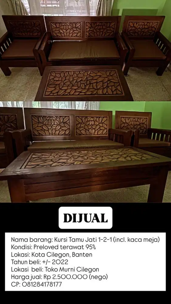 Kursi Tamu Jati 1-2-1