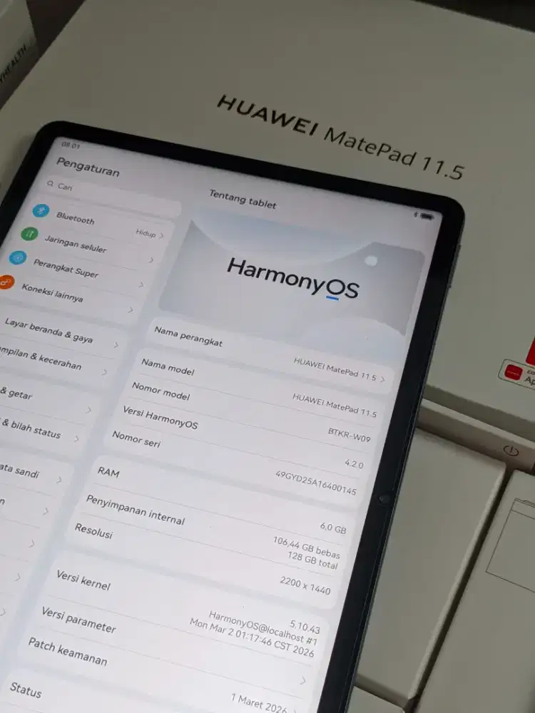 HUAWEI MATEPAD 11.5 GARANSI ON 2027